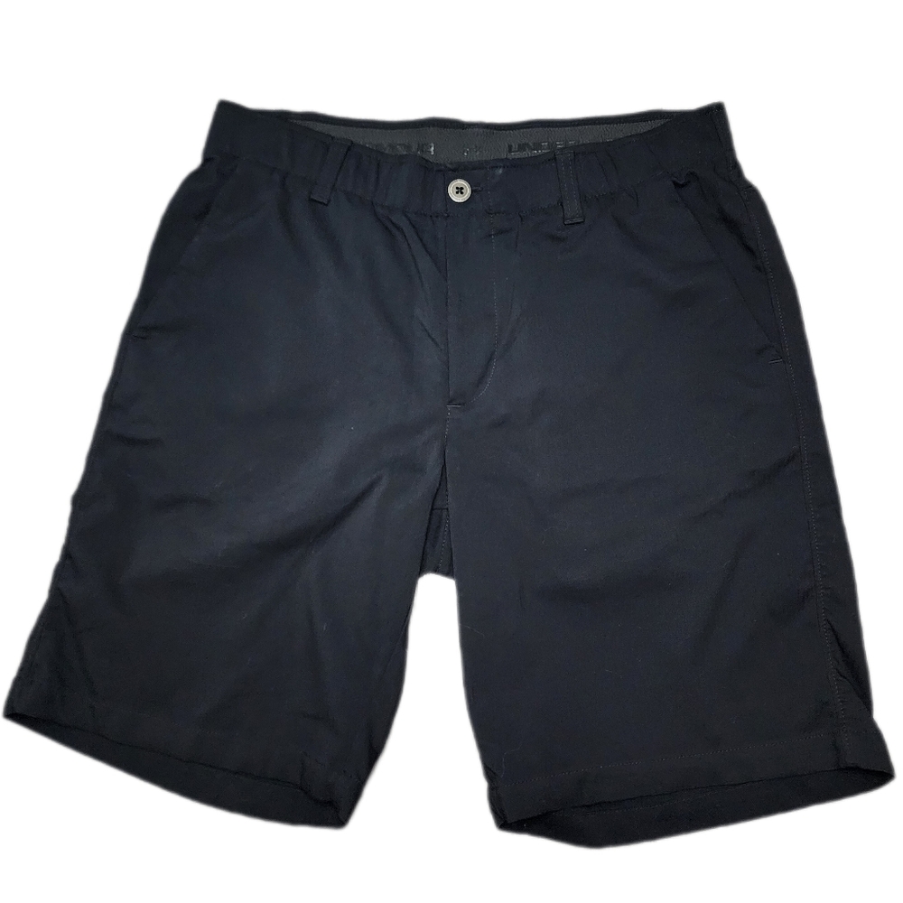 Under Armour Mens Size 34 Black Flat Front Performance Golf Shorts 2 - Picture 2 of 5